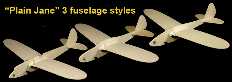 Plain Jane folding wing model plane fuselage styles